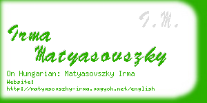 irma matyasovszky business card